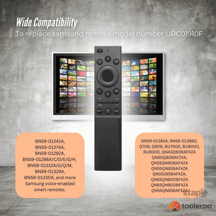 Tooleroo Smart TV Remote Control - Replacement For Samsung Voice BN59-01357F - Appliances > TV > TVs & Accessories