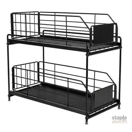 Toque 2 Tier Pull Out Cabinet Organizer Sliding Kitchen Storage Rack Under Sink-2050059016155041792