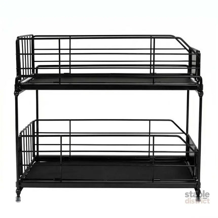Toque 2 Tier Pull Out Cabinet Organizer Sliding Kitchen Storage Rack Under Sink-2050059016155041793