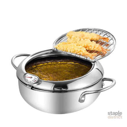 TOQUE 24cm Japanese Deep Frying Pan Silver-2029387268027977728