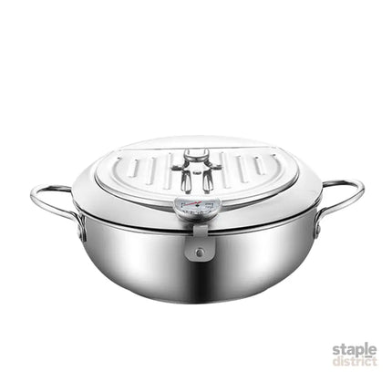 TOQUE 24cm Japanese Deep Frying Pan Silver-2029387268027977729