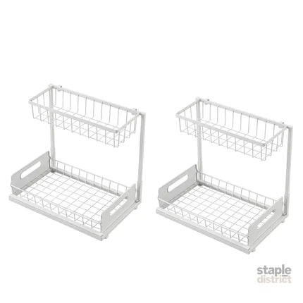 Toque 2x Under Sink Storage Rack Kitchen Cabinet Organiser 2-Tier Shelving Home-2050059015005802504