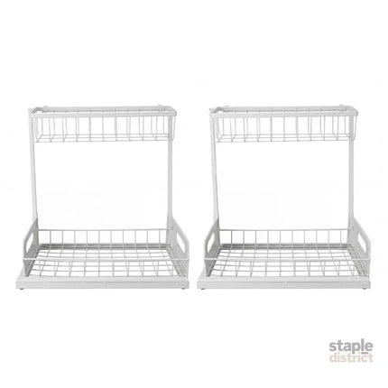 Toque 2x Under Sink Storage Rack Kitchen Cabinet Organiser 2-Tier Shelving Home-2050059015005802496
