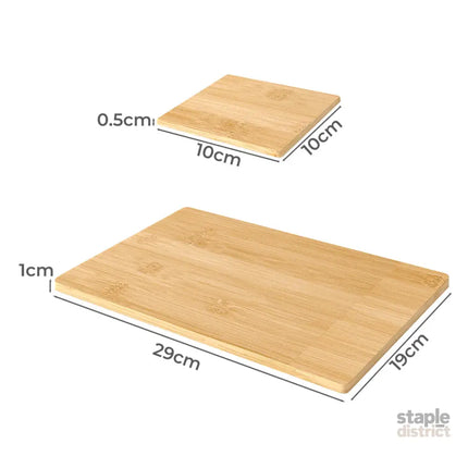 Toque 8 Pcs Natural Bamboo Placemat Coaster Storage Dish-2029387307206971394