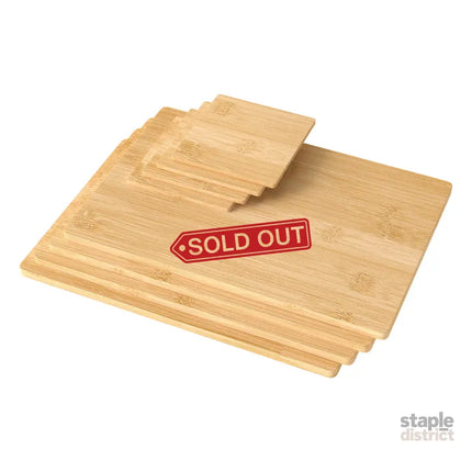 Toque 8 Pcs Natural Bamboo Placemat Coaster Storage Dish-2029387307206971392