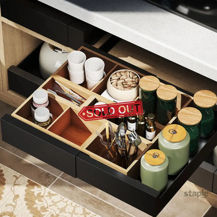 Toque Bamboo Drawer Organizer Multi-Use Storage Box-2029387215821475847