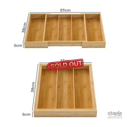 Toque Bamboo Expandable Kitchen Drawer Organizer Storage-2006732763281100802