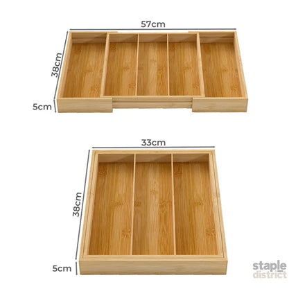 Toque Bamboo Expandable Kitchen Drawer Organizer Storage-2006732763281100802