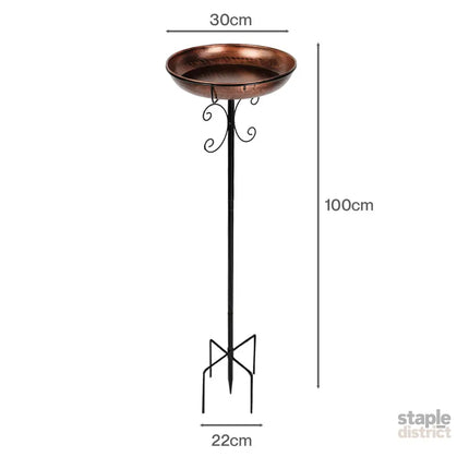 Toque Bird Bath Feeder Outdoor Garden Freestanding Metal Weather Resistant 100cm-2061251870604791810