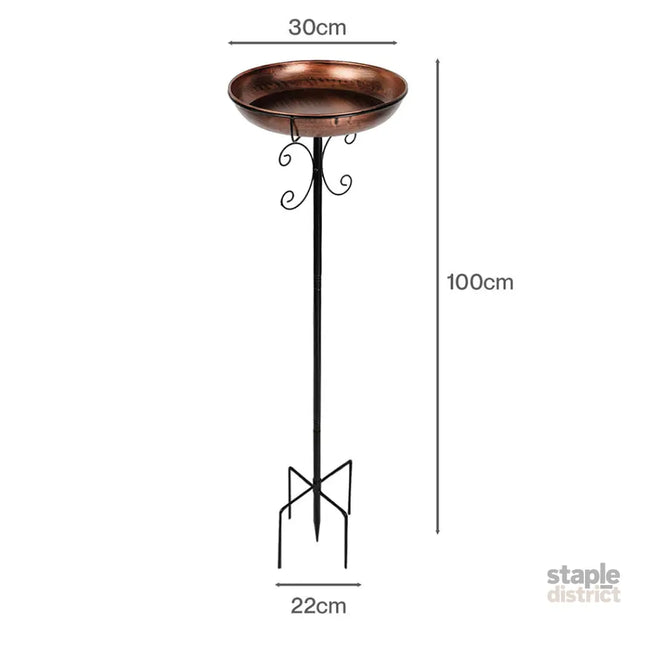 Toque Bird Bath Feeder Outdoor Garden Freestanding Metal Weather Resistant 100cm-2061251870604791810