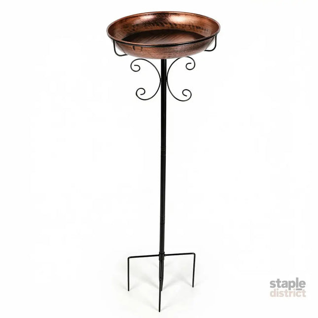 Toque Bird Bath Feeder Outdoor Garden Freestanding Metal Weather Resistant 100cm-2061251870604791809