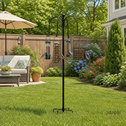Toque Bird Feeder Station Hanging Stand Feeder 8 Hooks 4 Feeders Outdoor 224cm-2061251870957113350