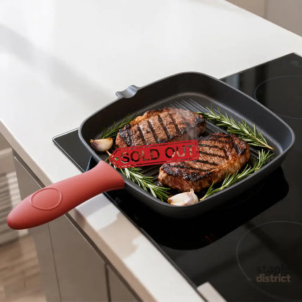 Toque Cast Iron Square Grill Pan with Spouts Cookware-2050056750186500102