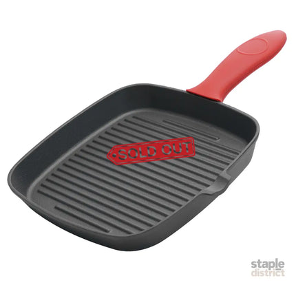 Toque Cast Iron Square Grill Pan with Spouts Cookware-2050056750186500104