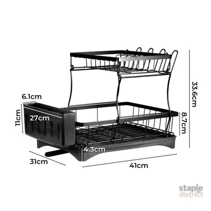 TOQUE Detachable Dish Drying Rack Cutlery Black-2018816695673688066
