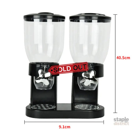 TOQUE Double Cereal Dispenser Dry Food Black-2006733302156890114