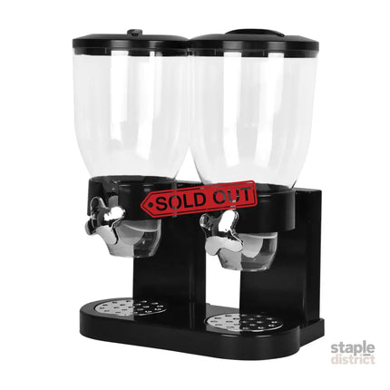 TOQUE Double Cereal Dispenser Dry Food Black-2006733302156890112