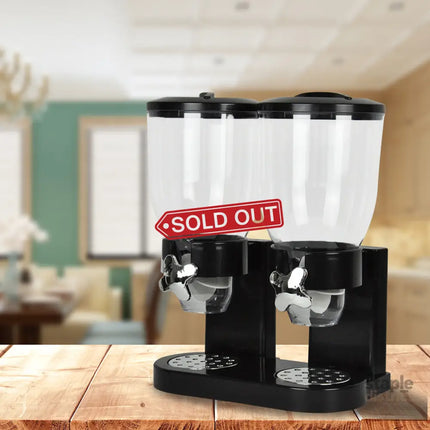 TOQUE Double Cereal Dispenser Dry Food Black-2006733302156890119