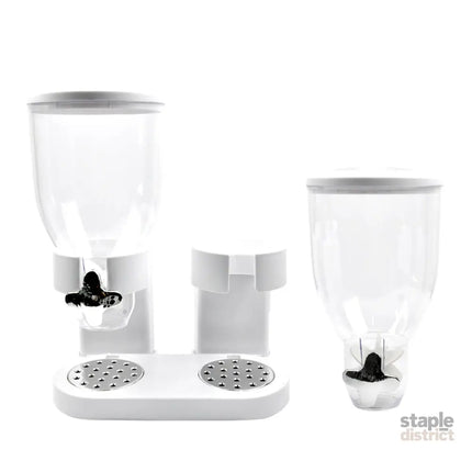 TOQUE Double Cereal Dispenser Dry Food White-2029387278626983941