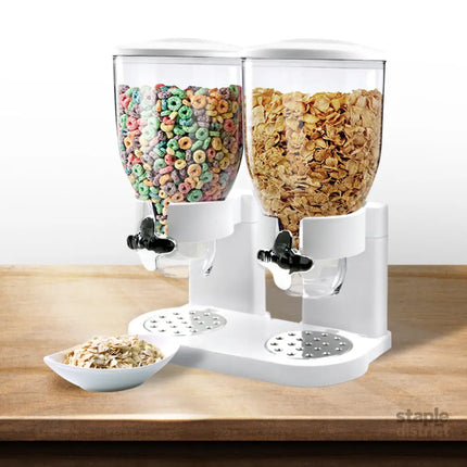 TOQUE Double Cereal Dispenser Dry Food White-2029387278631178241