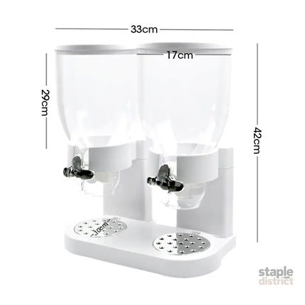 TOQUE Double Cereal Dispenser Dry Food White-2029387278626983938