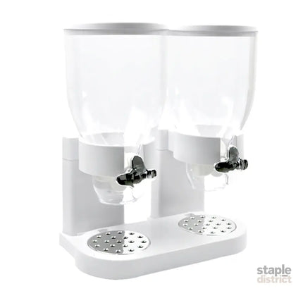 TOQUE Double Cereal Dispenser Dry Food White-2029387278626983937