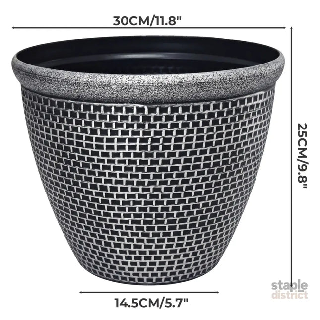 Toque Plastic Plant Pots 30cm Outdoor Garden Planter 2 Pcs With Drainage Holes-2050059017493024770
