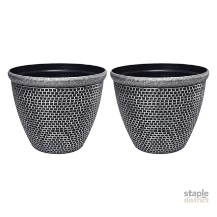 Toque Plastic Plant Pots 30cm Outdoor Garden Planter 2 Pcs With Drainage Holes-2050059017493024776