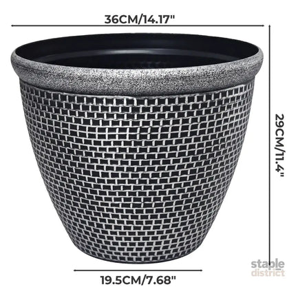 Toque Plastic Plant Pots 36cm Outdoor Garden Planter 2 Pcs With Drainage Holes-2050059017677574146
