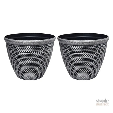 Toque Plastic Plant Pots 36cm Outdoor Garden Planter 2 Pcs With Drainage Holes-2050059017677574144