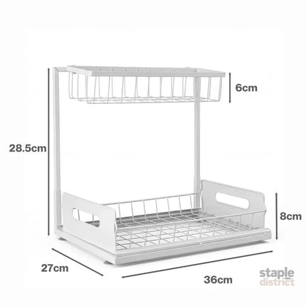 Toque Under Sink Storage Rack Kitchen Cabinet Organiser 2-Tier Shelving Home-2050059015223906306