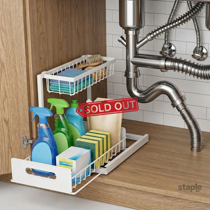 Toque Under Sink Storage Rack Kitchen Cabinet Organiser 2-Tier Shelving Home-2050059015223906310