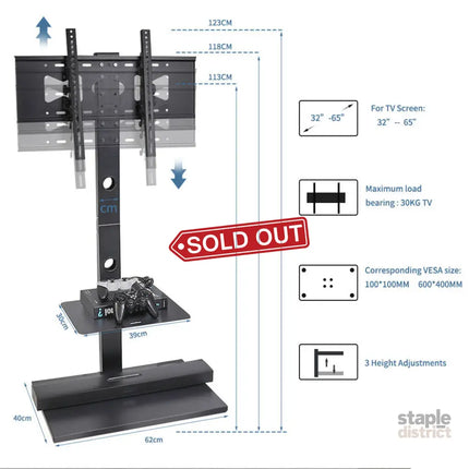 TV Stand Base Swivel Mount 32-65 inch Adjustable Height - Appliances > TV > TVs & Accessories