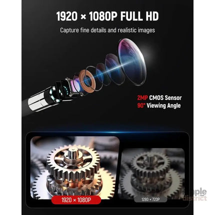 Two-Way Articulating Borescope Camera with Light 0.25in Slim Probe Industrial Endoscope Inspection Camera with Light