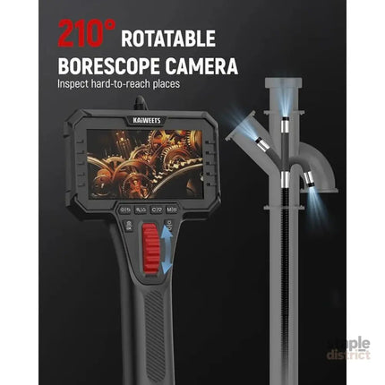 Two-Way Articulating Borescope Camera with Light 0.25in Slim Probe Industrial Endoscope Inspection Camera with Light
