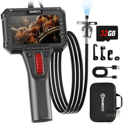 Two-Way Articulating Borescope Camera with Light 0.25in Slim Probe Industrial Endoscope Inspection Camera with Light