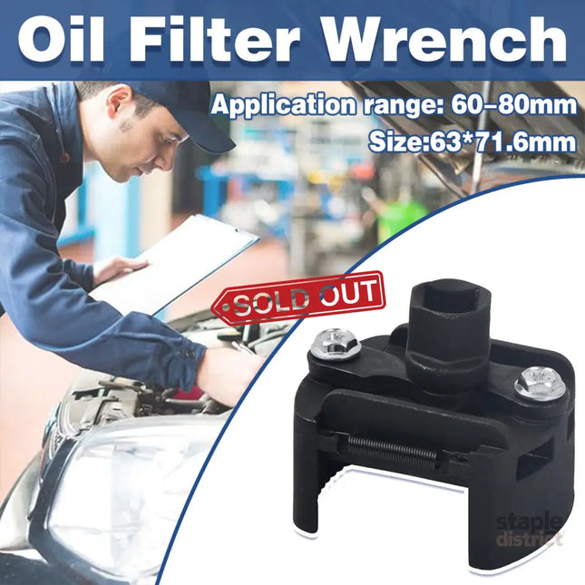 U Shaped Filter Wrench Universal Oil Filter Removal Spanner Tool Adjustable Grip - Auto Accessories > Auto Accessories