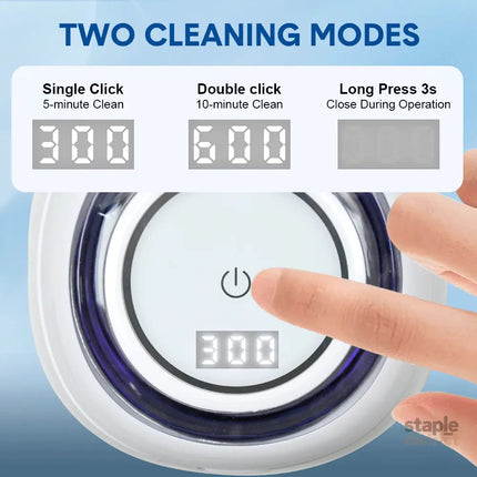 Ultrasonic UV Cleaner Portable 42khz Dual Mode Cleaner 180-220ml with Chamber and Timer for Dentures Aligner Retainer
