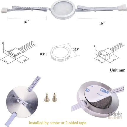 Under Counter LED Light Kit RGBWW Under Cabinet Lighting 10 Packs Colored Cabinet Lights with Wireless 40-Key IR
