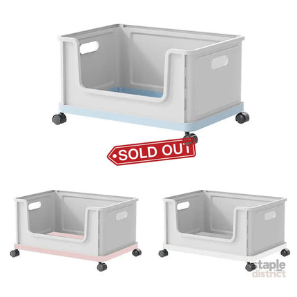 Under Desk Book Storage Box with Wheels Movable Classroom Student Organiser Rack - White - Baby & Kids > Kid’s