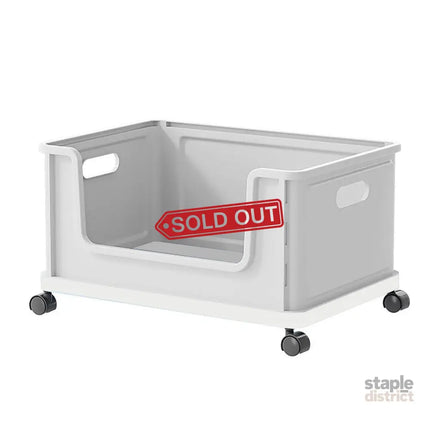 Under Desk Book Storage Box with Wheels Movable Classroom Student Organiser Rack - White - Baby & Kids > Kid’s