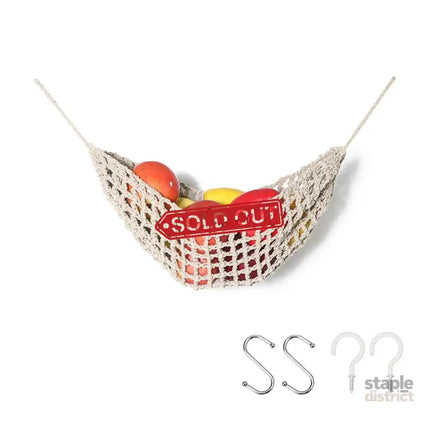 Under Desk Hanging Fruit Basket Kitchen Storage Net Home Organizer for Fruits - Yellow - Commercial > Packaging >