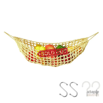 Under Desk Hanging Fruit Basket Kitchen Storage Net Home Organizer for Fruits - Yellow - Commercial > Packaging >