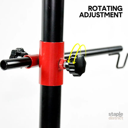 Universal Auto Paint Stand Panel Tree Paint Rotating Stand Center Post Hang Paint Spray with 4 Wheels and 6 Hooks for