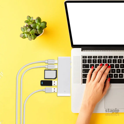 USB 3.0 Type-C HUB 6 Port Powered Adapter Silver-2018816658776395782