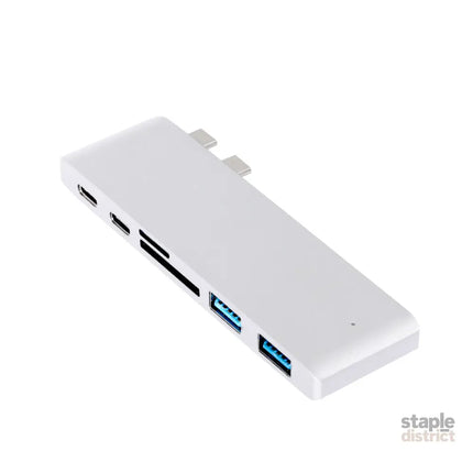 USB 3.0 Type-C HUB 6 Port Powered Adapter Silver-2018816658776395776