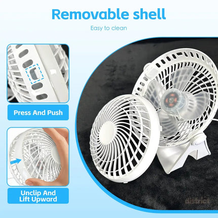 USB Powered Desk Fan – Portable 2-Speed Adjustable Angle Cooling Fan (White) - Appliances > Fans > Portable Fans