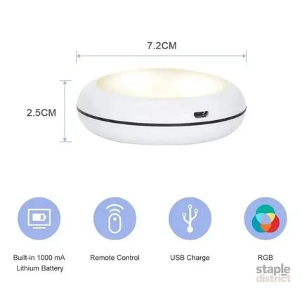 USB Rechangeable RGBW LED Cabinet Light Puck Lights 16Colors Timmer Remote Control 6 Pack - Home & Garden > Lighting >