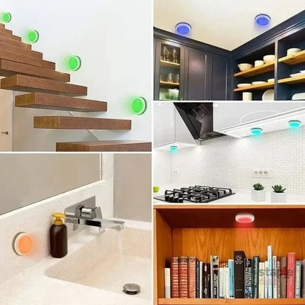 USB Rechangeable RGBW LED Cabinet Light Puck Lights 16Colors Timmer Remote Control 6 Pack - Home & Garden > Lighting >