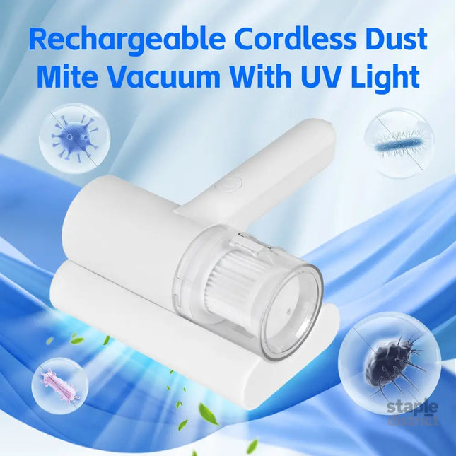 UV‑C Cordless Dust Mite Vacuum Handheld Sanitizing Cleaner with 1200 mAh Battery - Appliances > Vacuum Cleaners > Stick